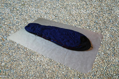 MODERN GRIZZLY Tyvek Ground Cloth Dry Camping demonstrates moisture barrier under camp.