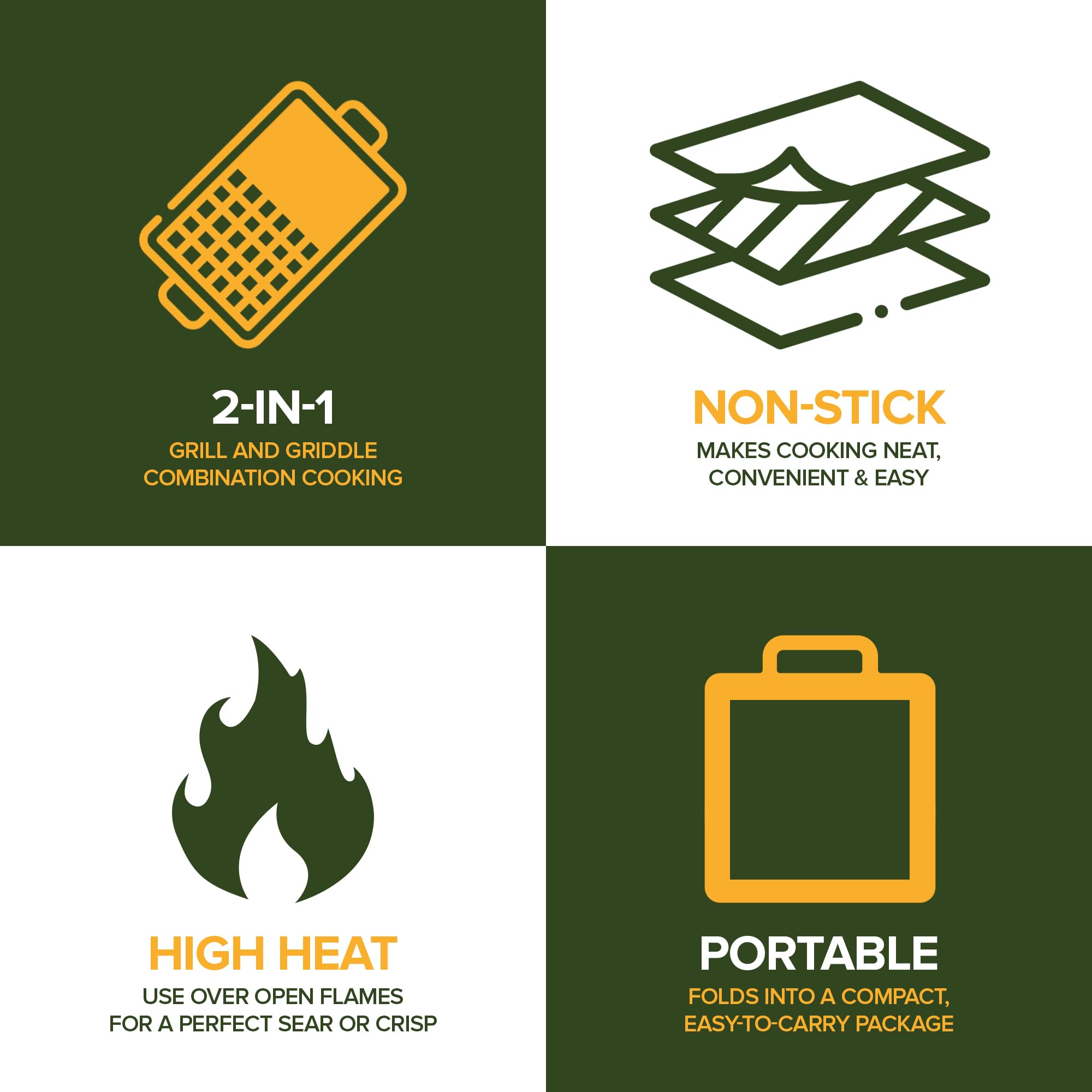 Modern Innovations open-fire cooking on non-stick surface for quick breakfasts.