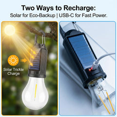 MODOAO rechargeable tent lantern with USB-C charging