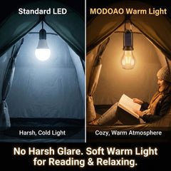 MODOAO adjustable brightness levels for cozy camp evenings and bright tasks.