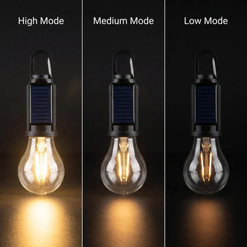 Modoao solar camping light charging via USB-C for flexible power.