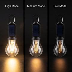 Modoao solar camping light charging via USB-C for flexible power.