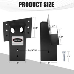MOFEEZ elevator bracket drill-prep shows quick outdoor installation ready screws.