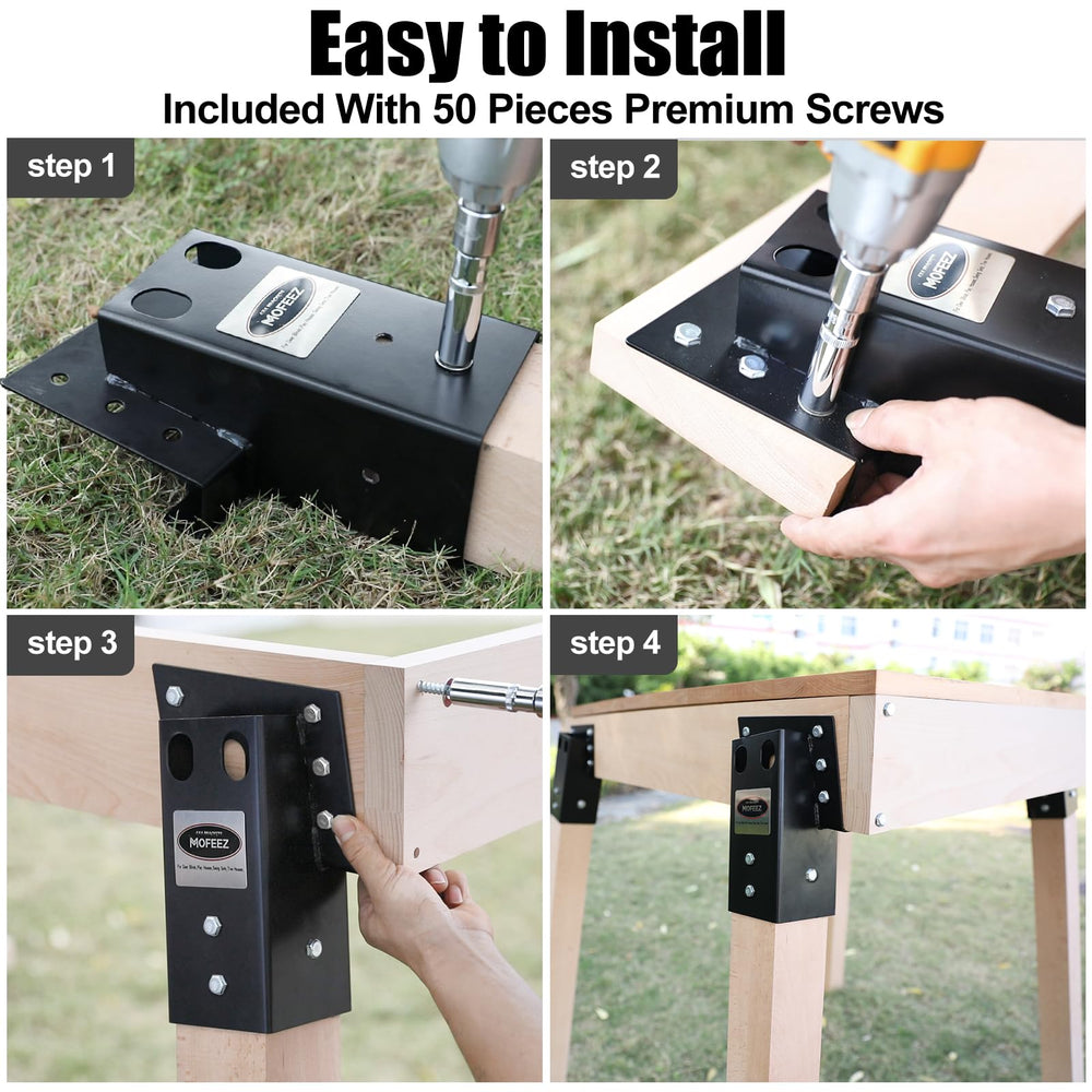 MOFEEZ multi-use brackets fit blinds, treehouses, decks for versatile outdoor builds.