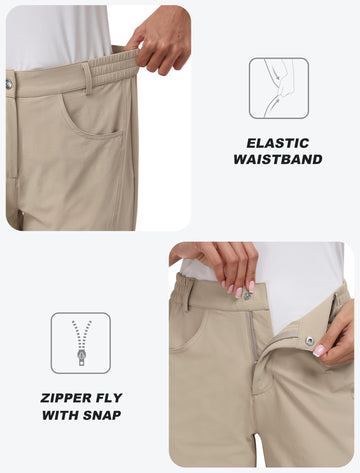 MoFiz capri pants water-resistant fabric sheds moisture.