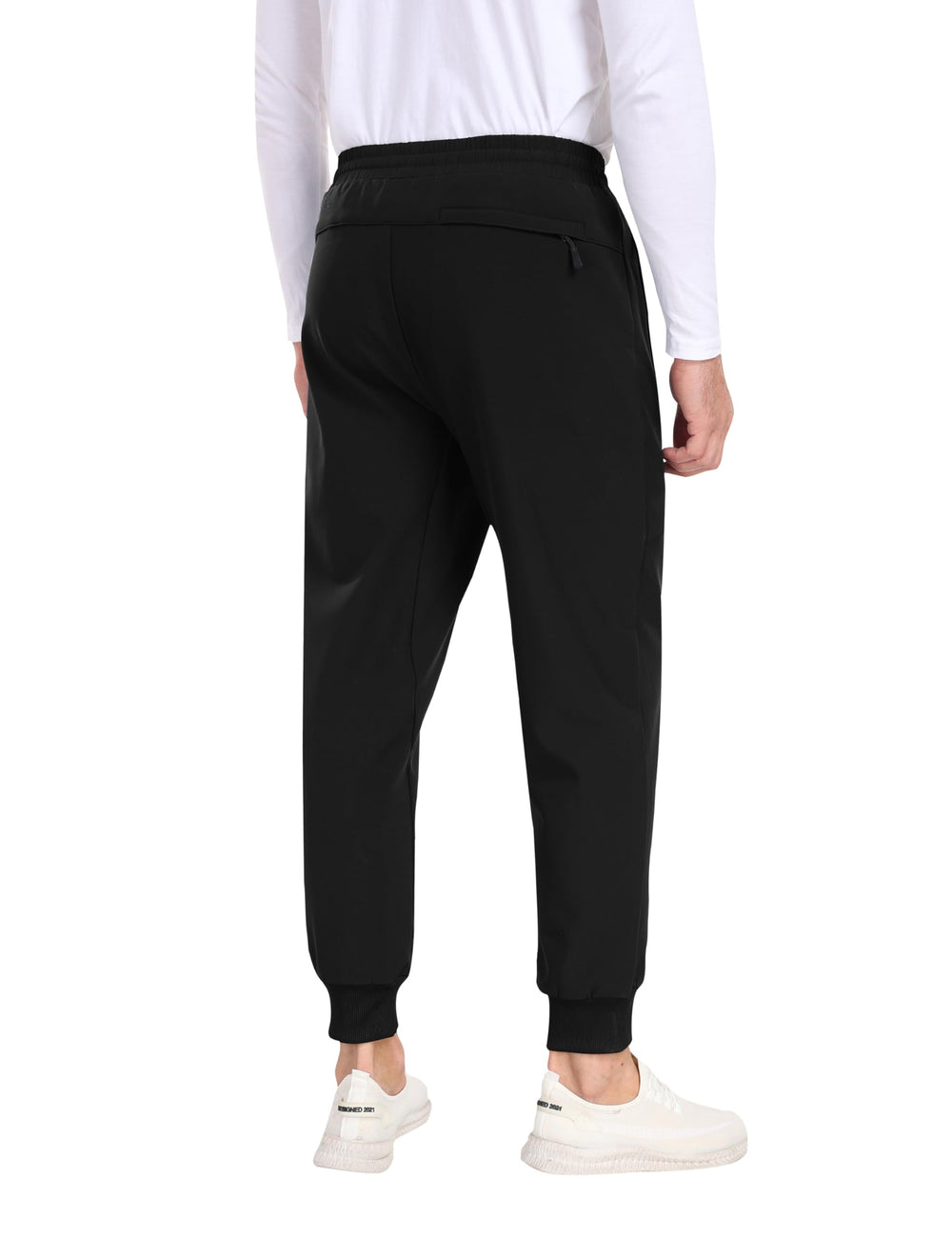MoFiz hiking pants back view highlights tapered fit and secure pocket access.
