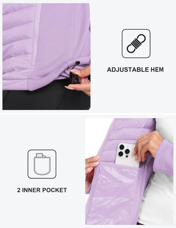 MoFiz women's softshell jacket shows hood and hem adjustment for customizable wind protection