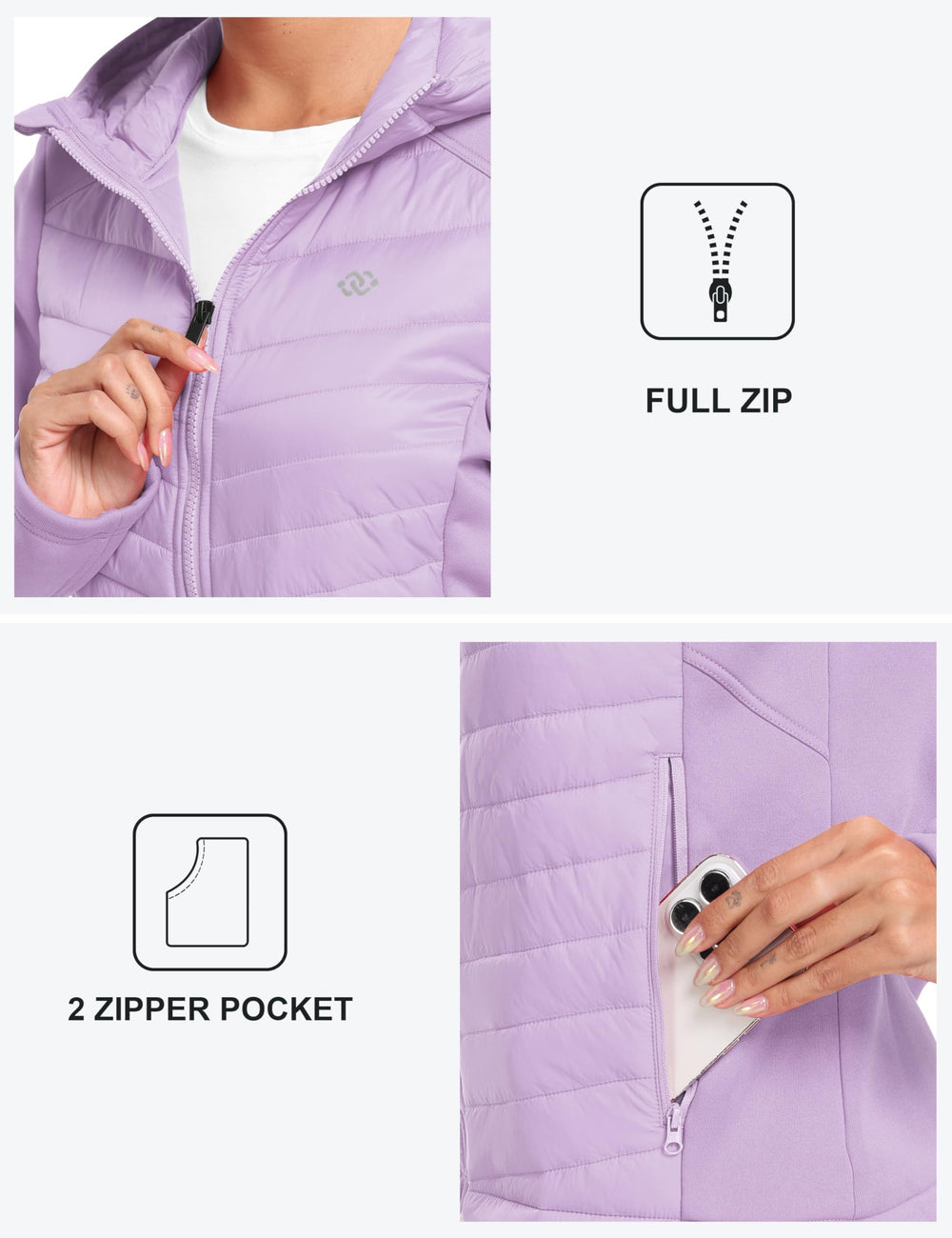 Hybrid stretch fabric enables maximum mobility in MoFiz softshell jacket.