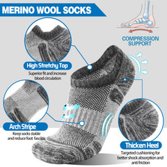MOGGEI merino no-show socks cushioned-sole: enhanced shock absorption on trails