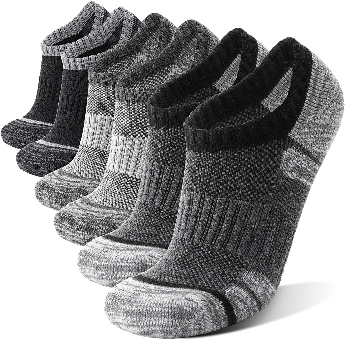 MOGGEI merino no-show socks grey-pack: lightweight warmth for outdoor activities