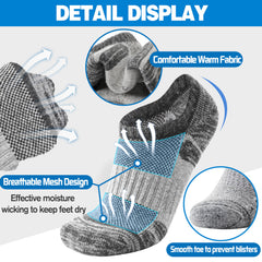 MOGGEI merino no-show socks reinforced-heel: reduces friction and blister risk