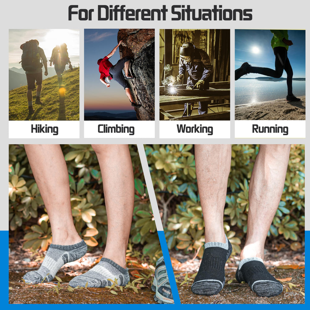 MOGGEI merino no-show socks stretch-zone: compression support for fatigue relief
