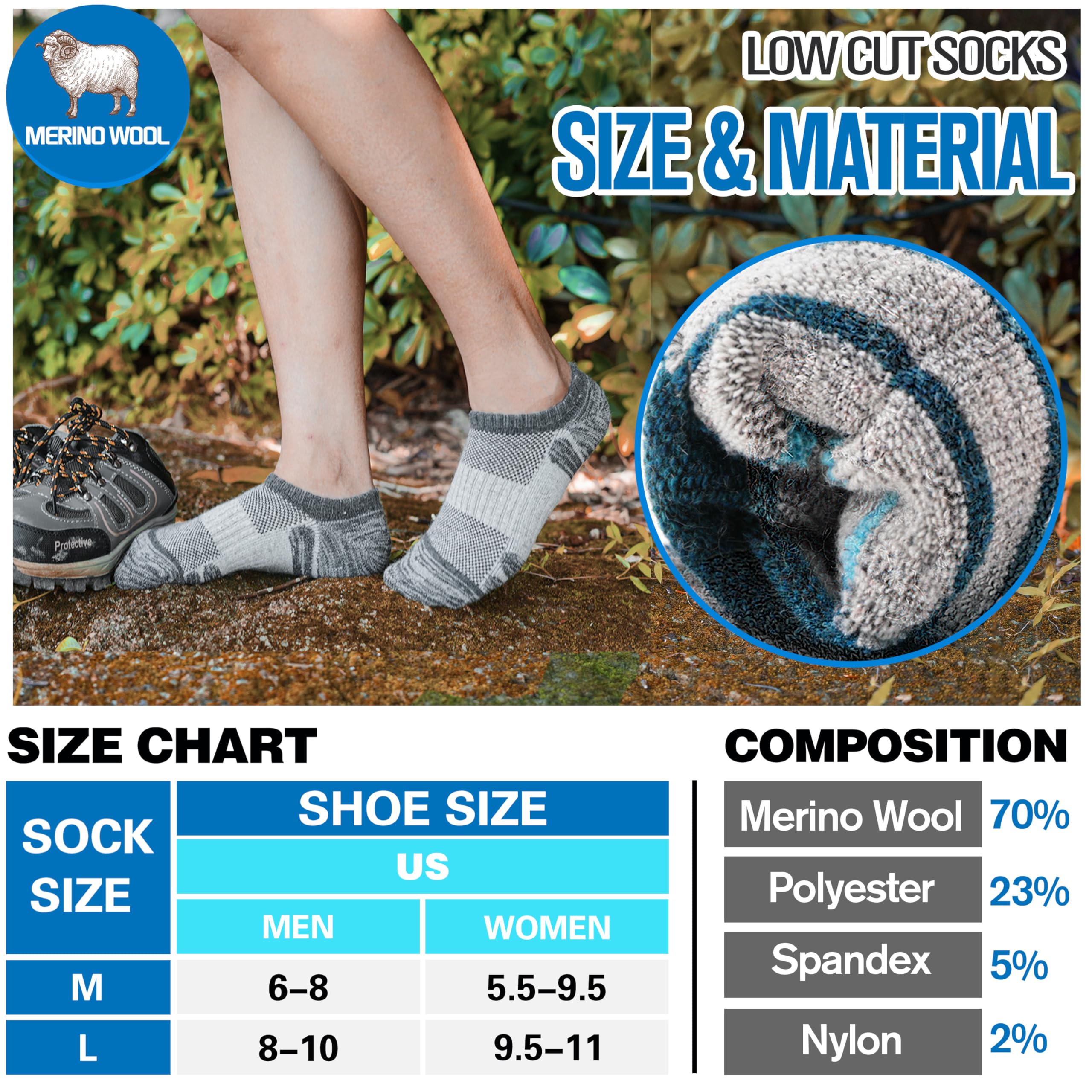 MOGGEI merino no-show socks warmth: keeps feet warmer in cool mornings