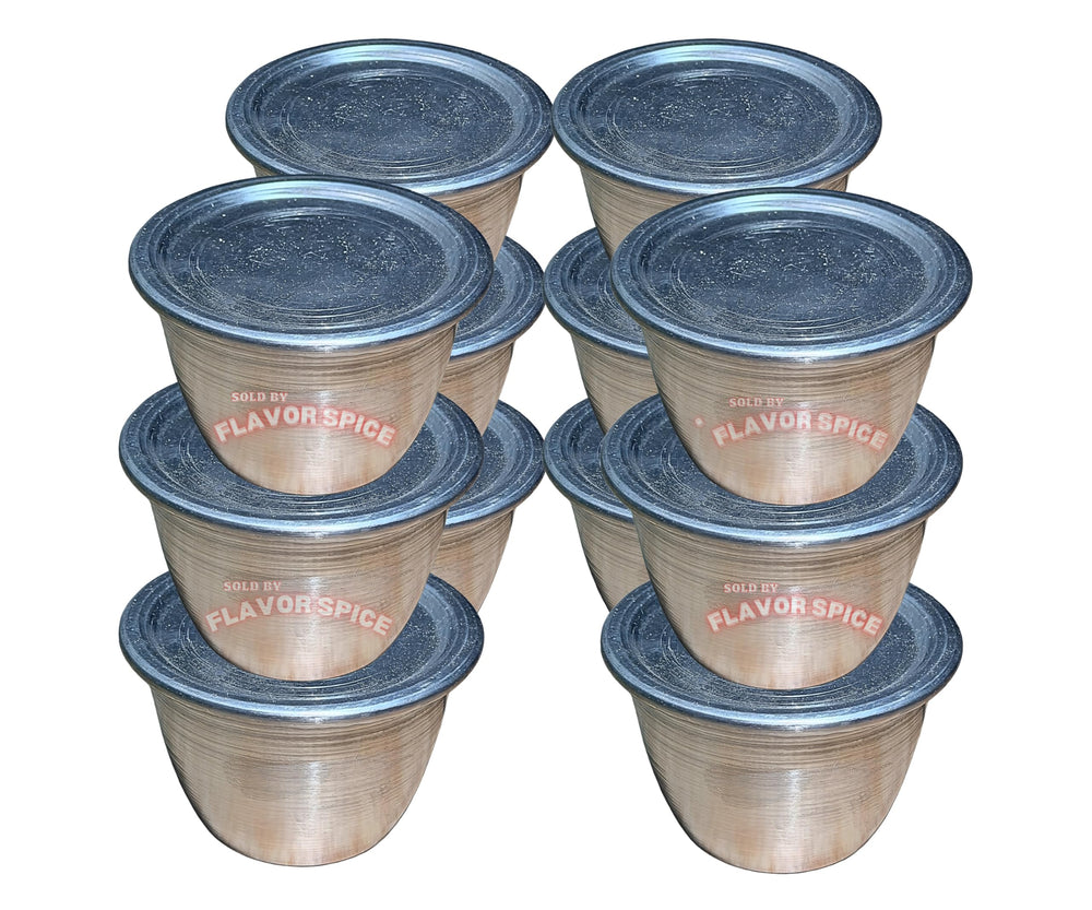 Moi Moi cooking aluminum cups with lids for bean cake, ideal for even steaming
