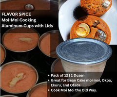 Moi Moi cups with lids for Okpa, Ekuru, and Ofada, sturdy molds and easy portions