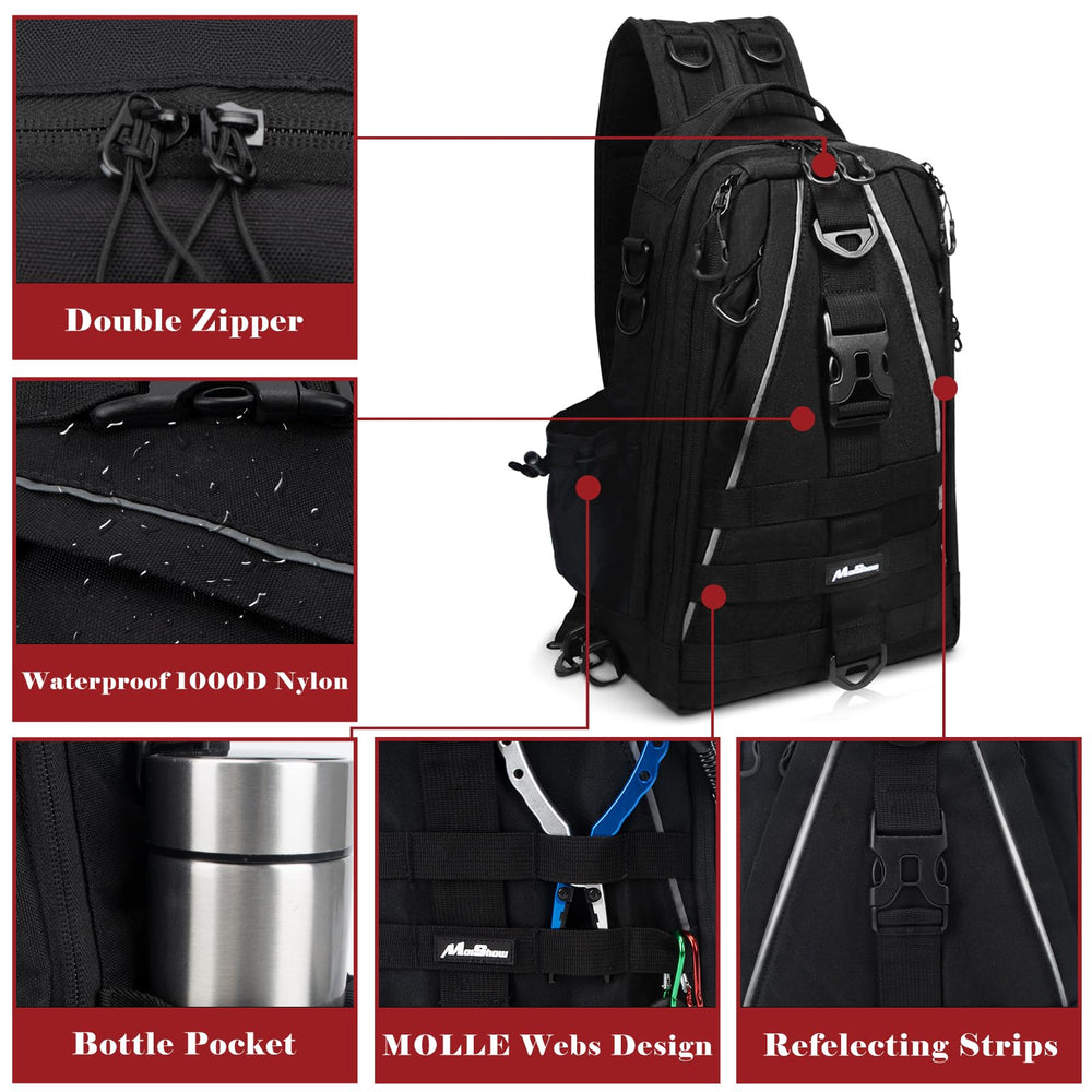 Main compartment of MoiShow bag with space for two 3700 tackle boxes
