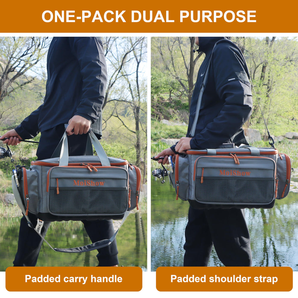 MoiShow grey multi-use design suits fishing, camping, and hunting.