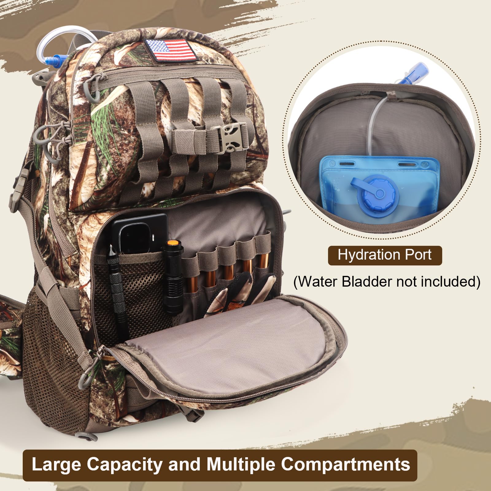 MoiShow organized compartments help keep gear accessible and neatly arranged