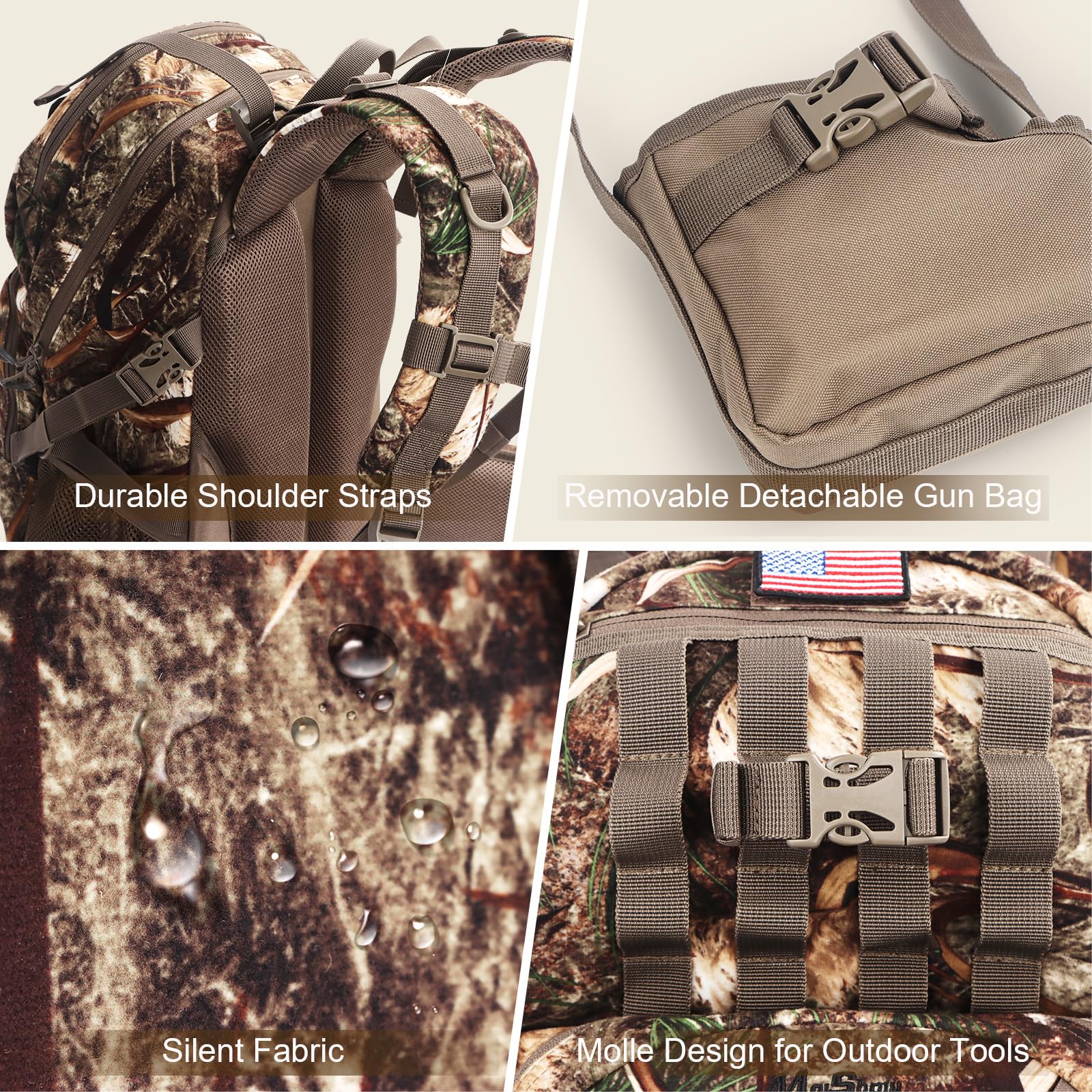 MoiShow weatherproof fabric keeps gear dry in rain and damp environments