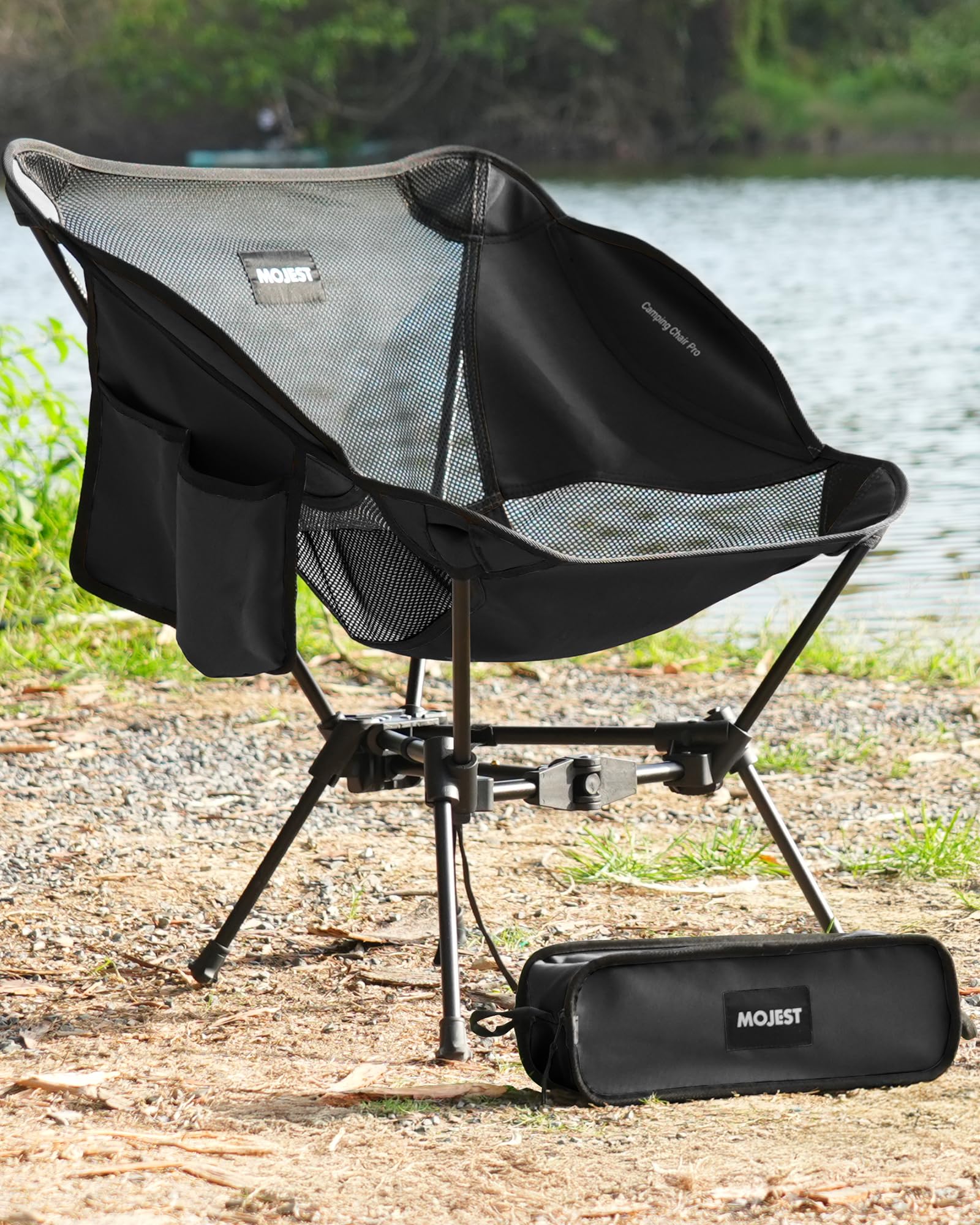 Mojest portable camping chair folding frame enables quick campsite seating
