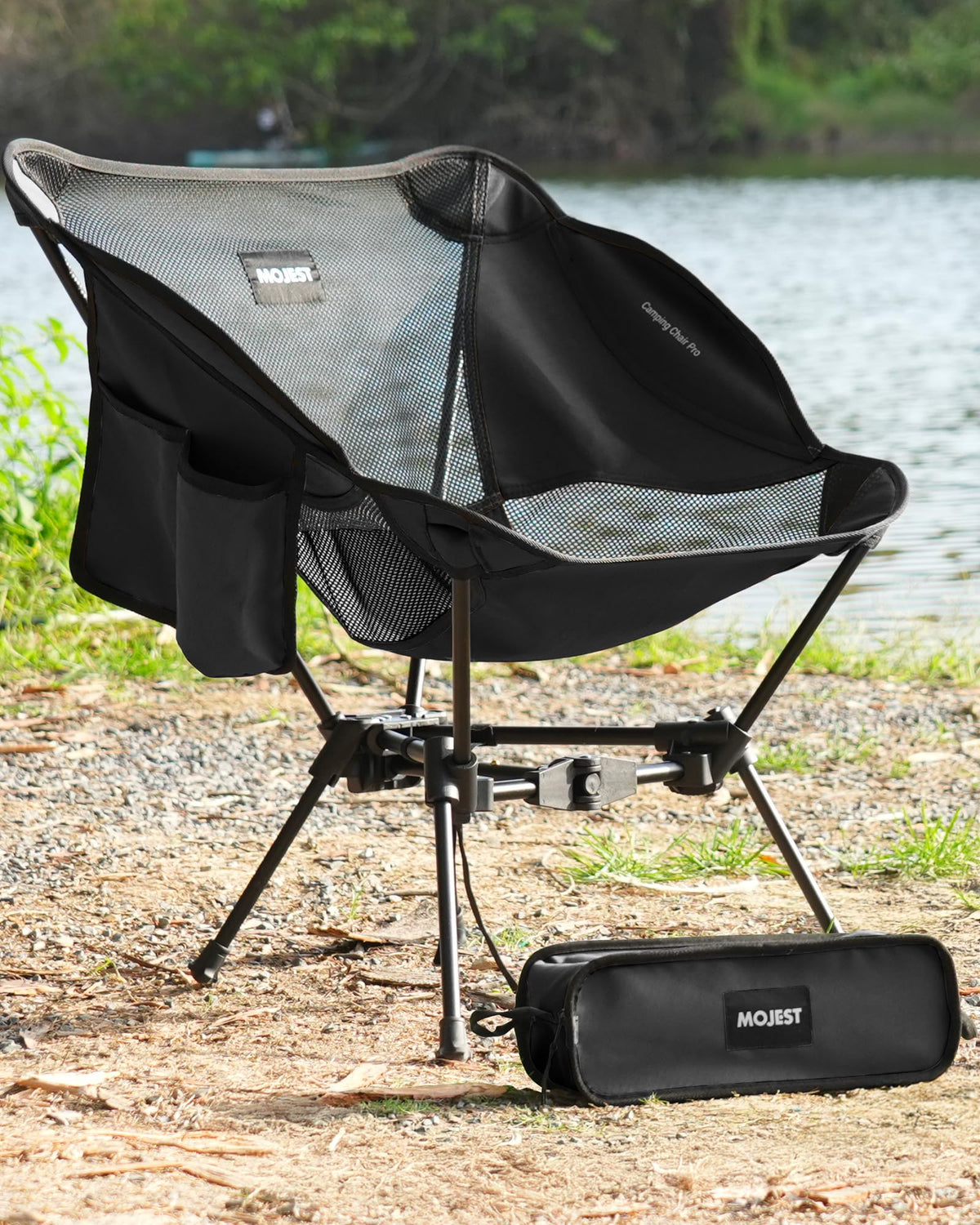 Mojest portable camping chair folding frame enables quick campsite seating