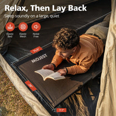 Mojest Ultralight Camping Cot aluminum-frame emphasizes strength while keeping weight down for backpacking.