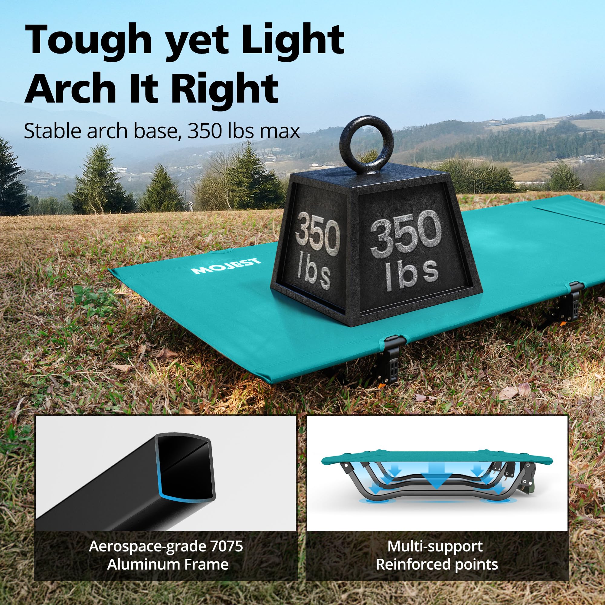 Mojest Ultralight Camping Cot blue waterproof storage bag for travel