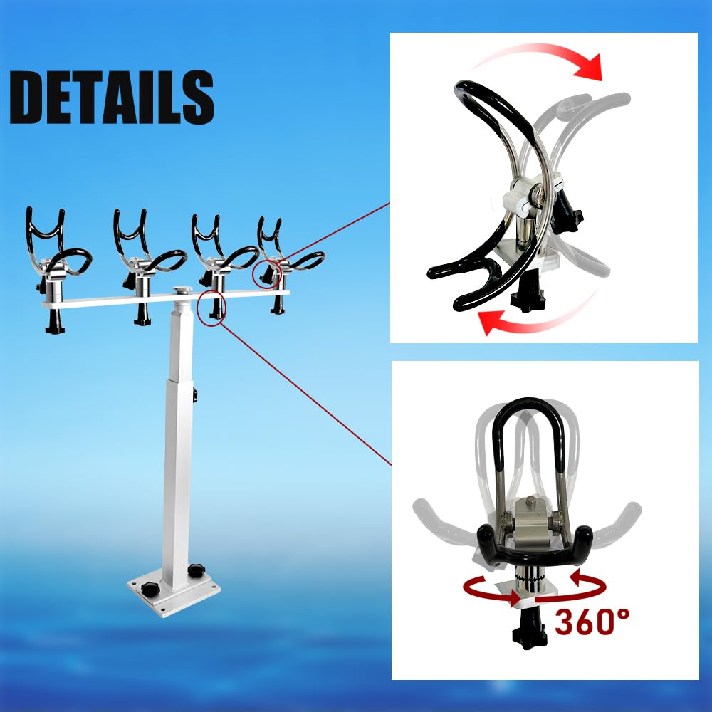 Mojiate adjustable-height rod holder lets you customize elevation for comfort.