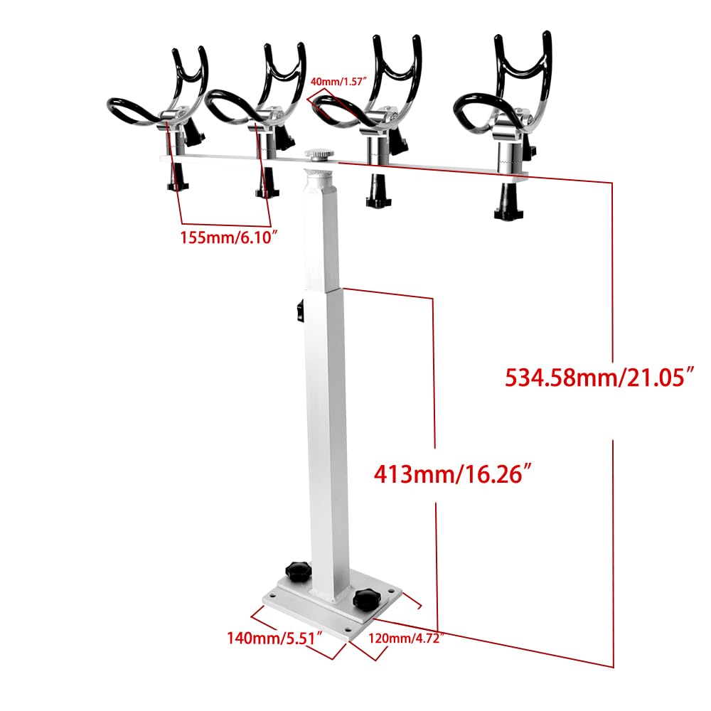 Mojiate rod holder 360-degree rotation enables versatile angling from any deck angle.