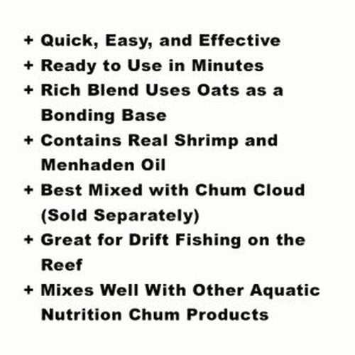 Product shot of Mojo Fishing Oats bag with chum cloud context