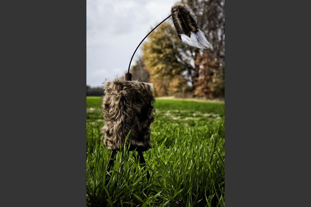 MOJO Outdoors Critter predator decoy remote-caller compatibility enables hands-free control