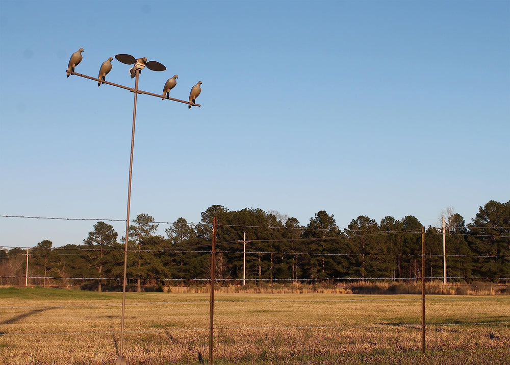 MOJO Outdoors Dove Tree Cross Arms hold up to six decoys for varied spreads.