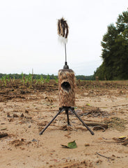 MOJO Outdoors Fuzzy Critter action shot demonstrating intermittent spinning for realism