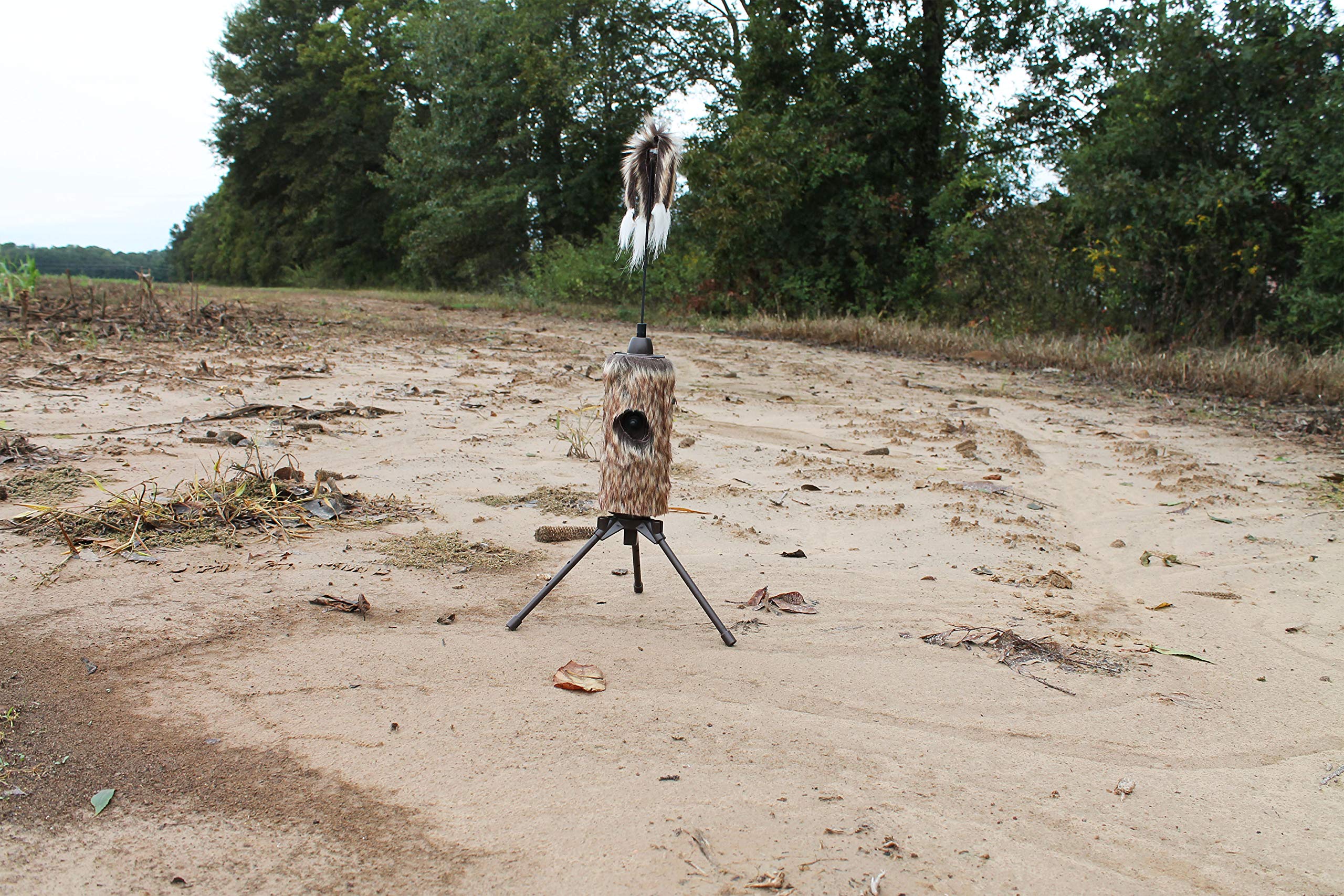 MOJO Outdoors Fuzzy Critter battery compartment view for long-field operation