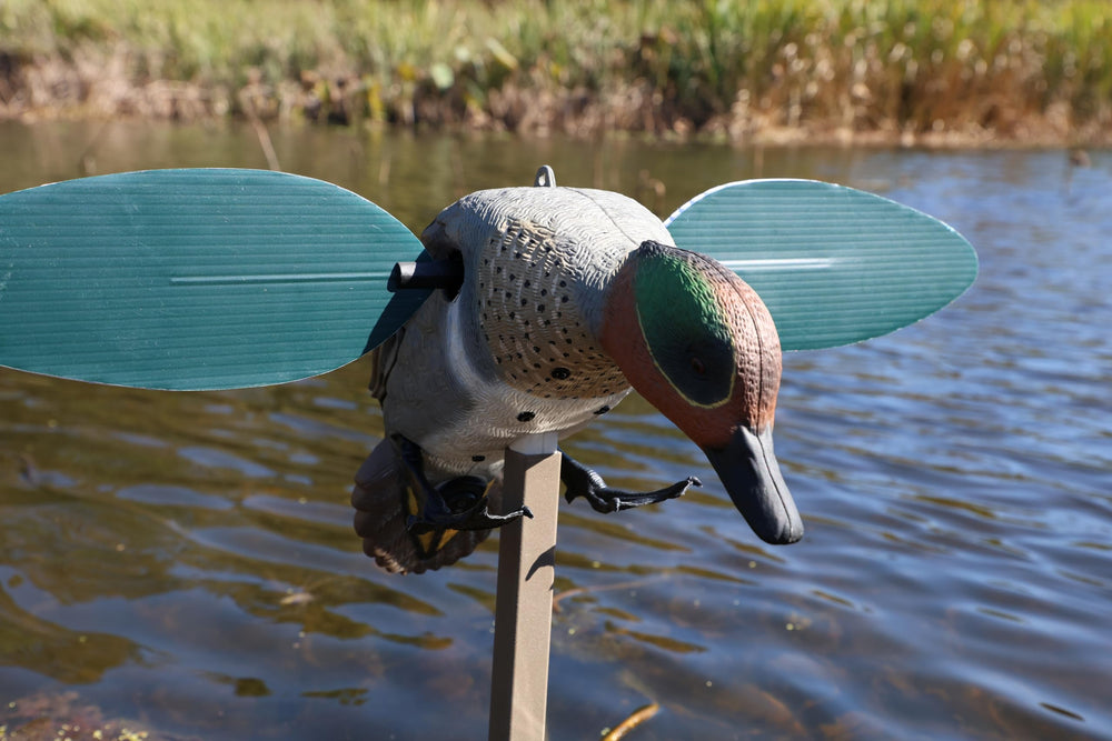 MOJO Outdoors Green Wing pole setup for easy installation