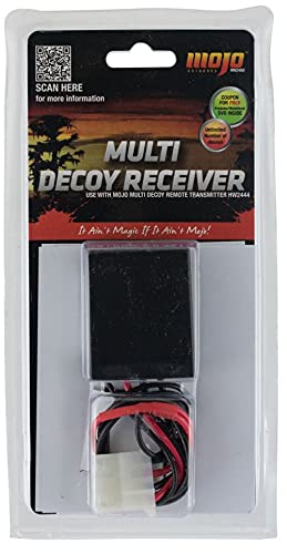 MOJO Outdoors multi-decoy receiver wired to a decoy with remote receptacle for easy setup