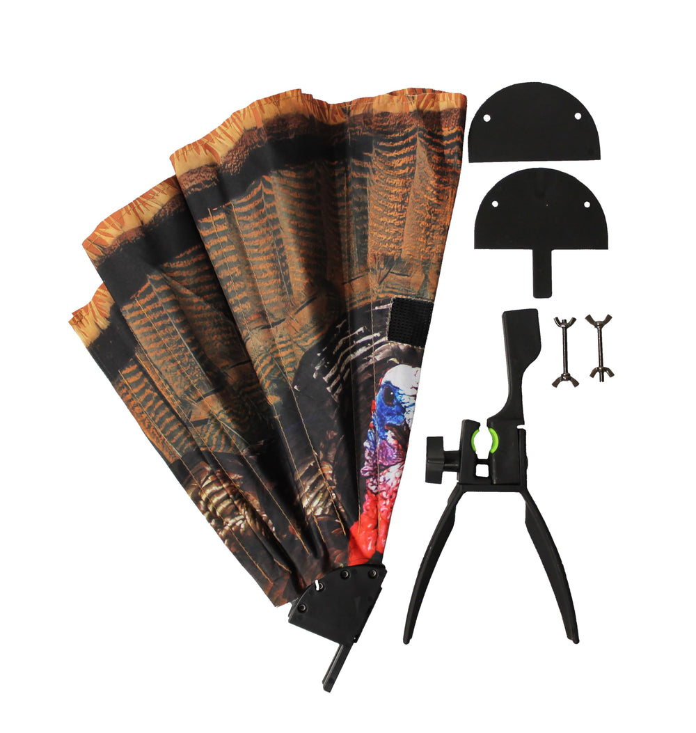 Barrel clamp secures the fan, freeing both hands