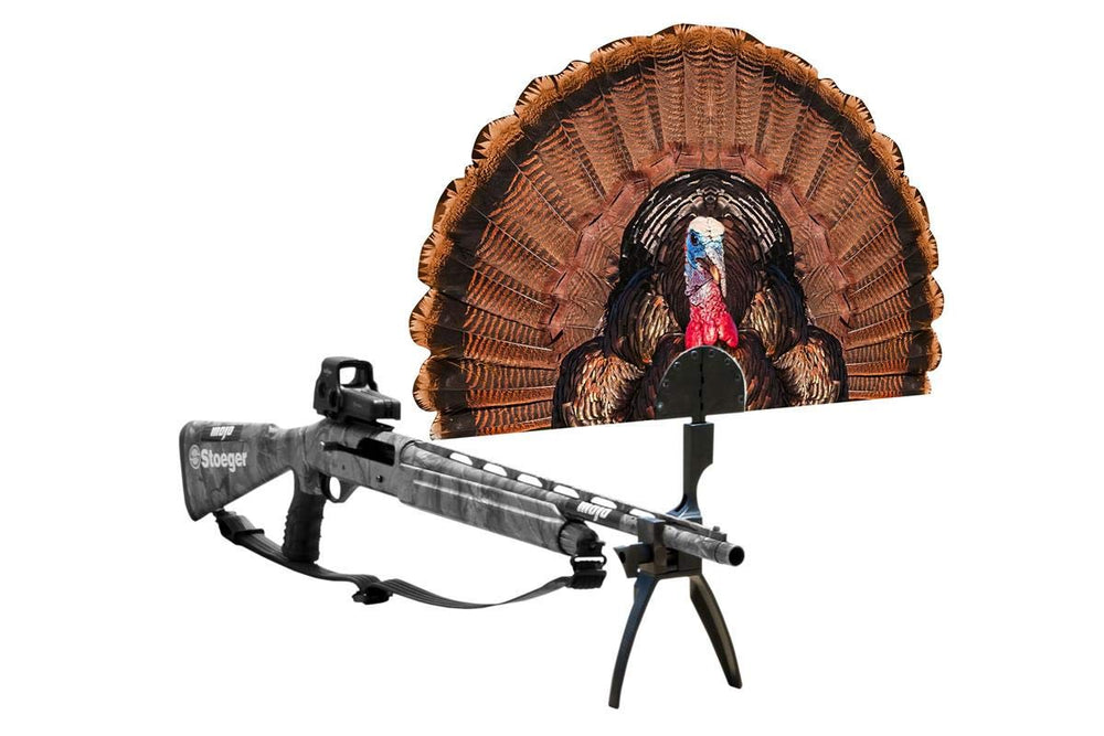 MOJO Outdoors Tail Chaser Max fan assembly conceals you while calling turkeys