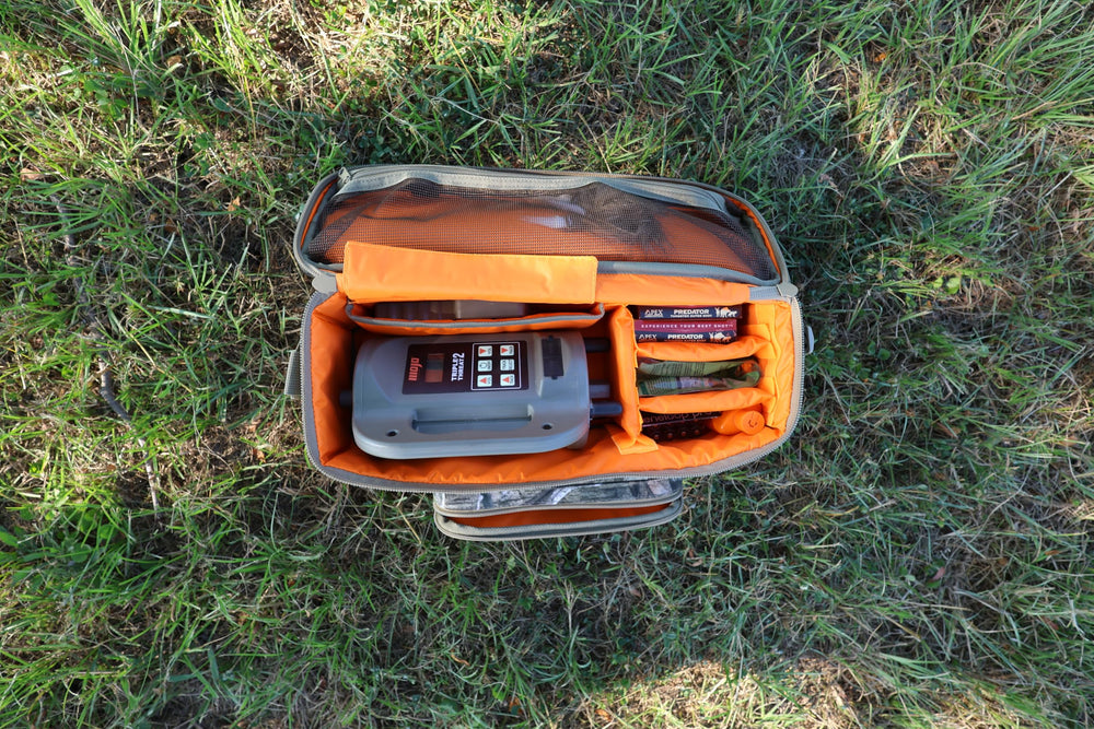 MOJO Outdoors Triple Threat 2 Bag sports camouflage design to blend into hunting environments.