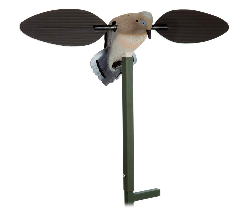 MOJO Outdoors VooDoo Dove Decoy in motion attracts doves with spinning wings.