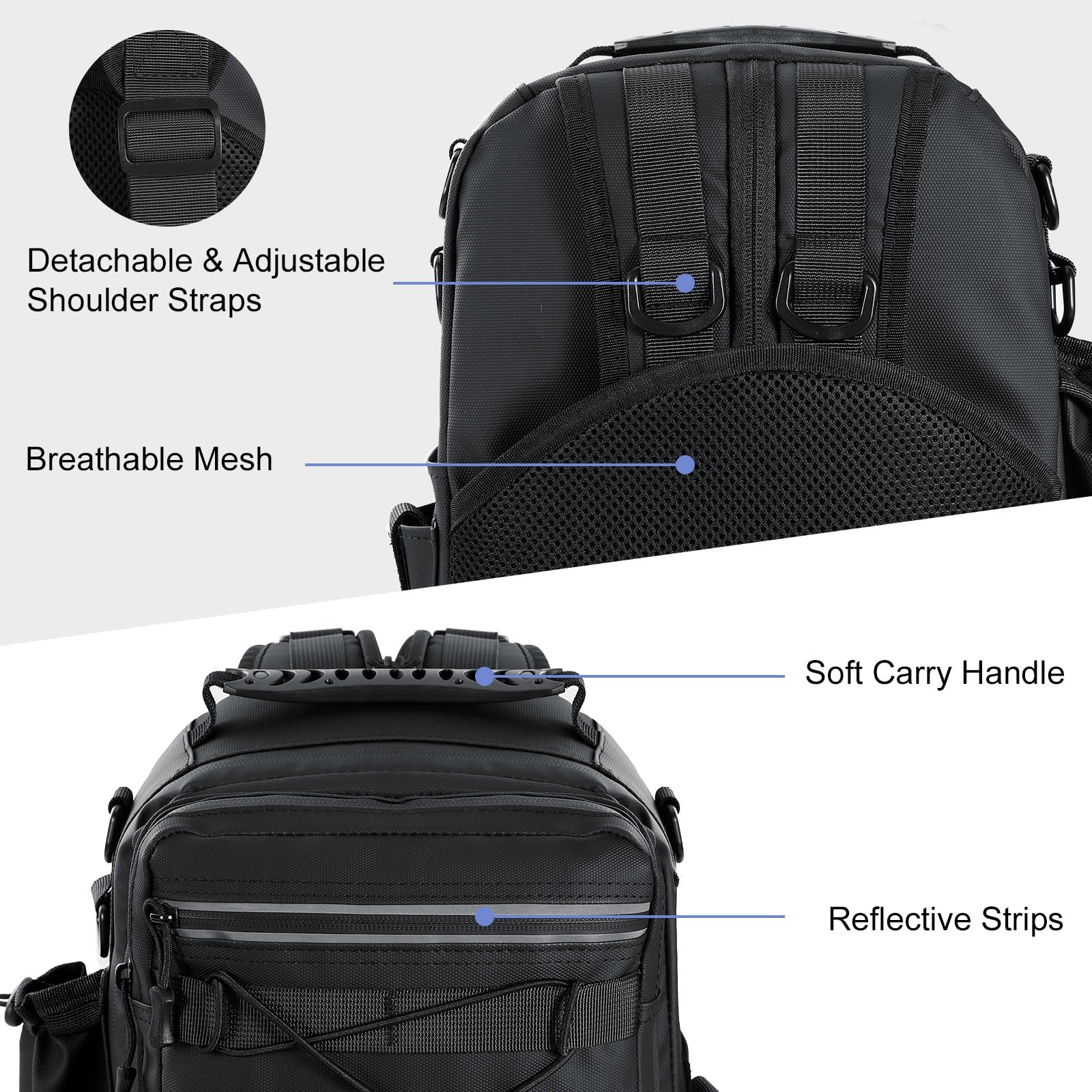 Side pocket displaying pliers and tools storage