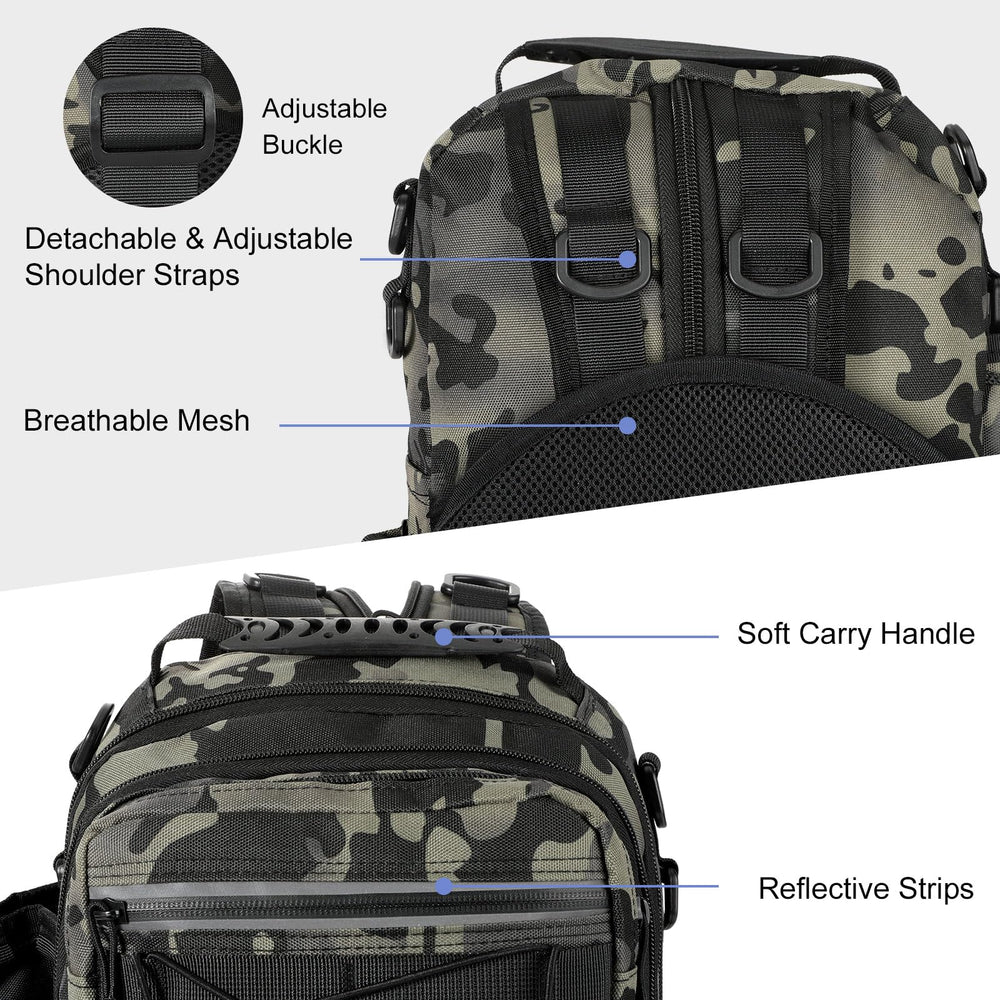 Adjustable shoulder straps converting to shoulder bag or chest bag