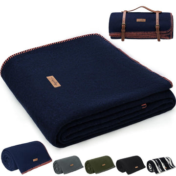 Molithe military wool blanket folded on a bed showing warmth for chilly nights
