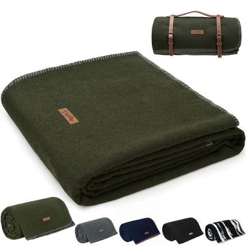 Molithe wool blanket 62x86 inches ideal for camping warmth and outdoor gatherings