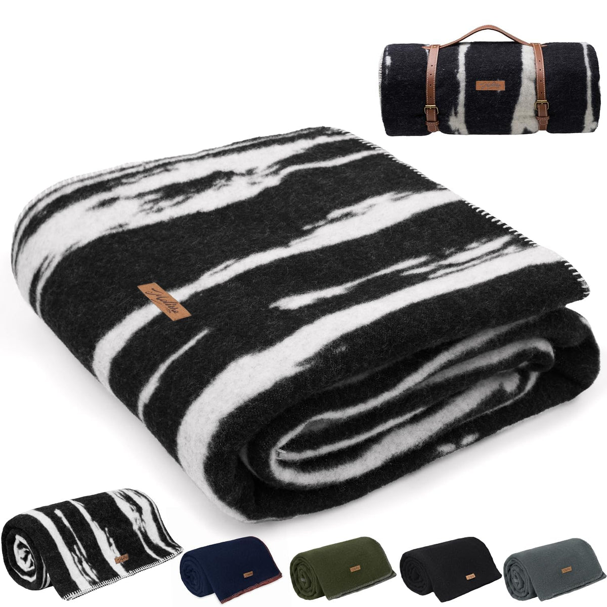 Molithe wool blanket fiber texture close-up highlighting warmth and durability