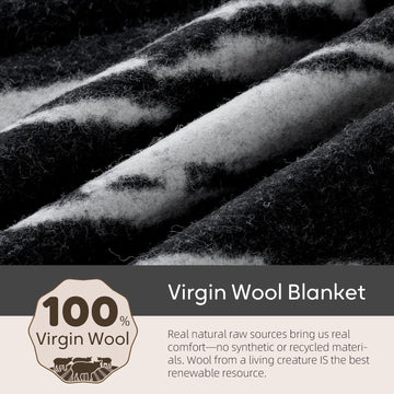 Molithe wool blanket with PU strap for easy portable warmth on trips