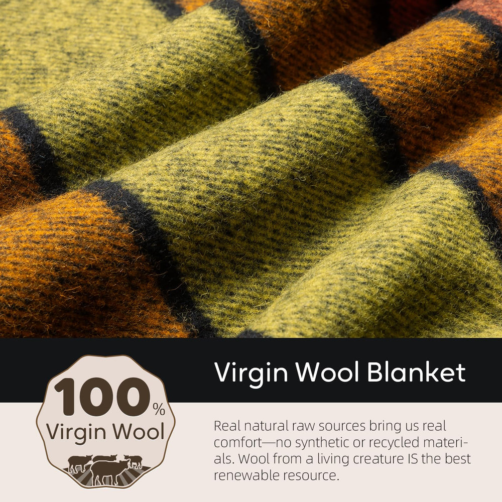 Molithe wool blanket with premium PU strap for easy portability