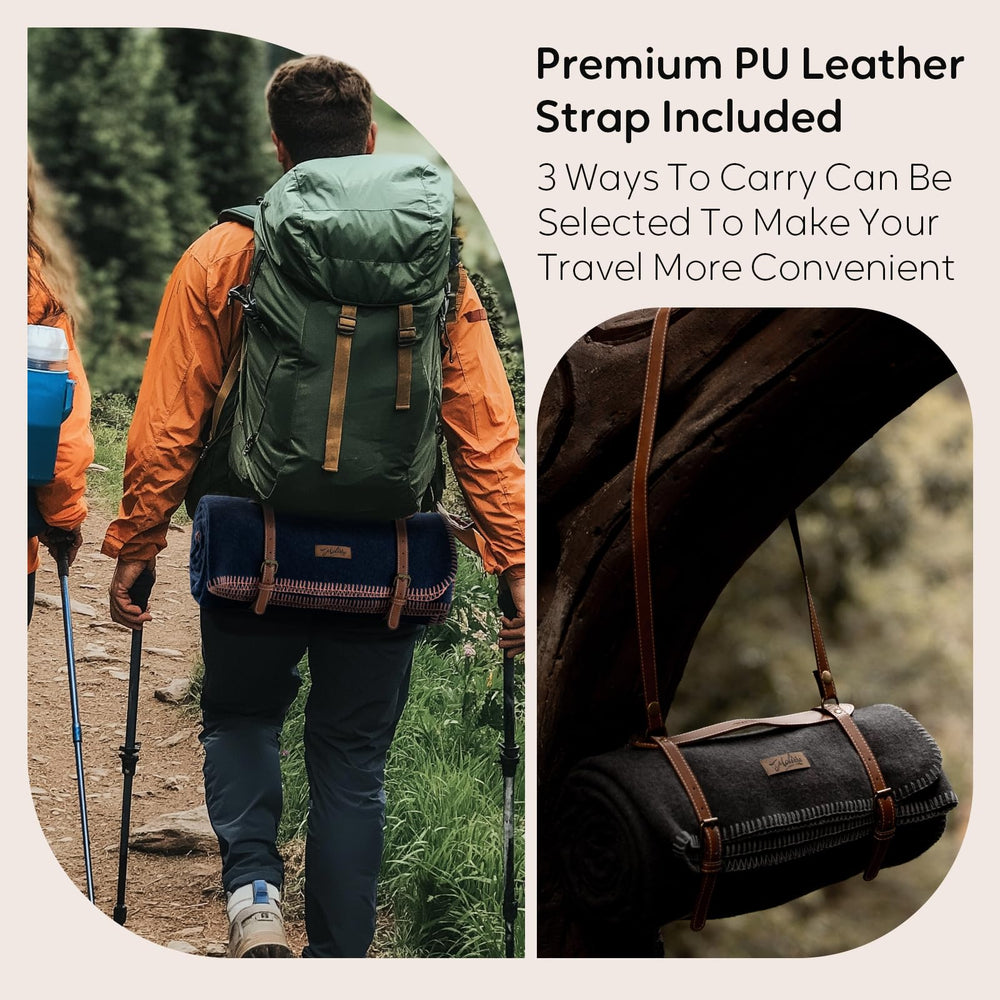 Molithe blanket with PU strap for easy portability.