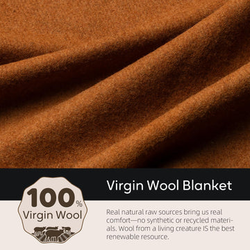 Molithe wool blanket soft carded texture for comfortable lounging.