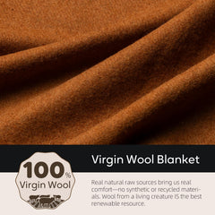 Molithe wool blanket soft carded texture for comfortable lounging.